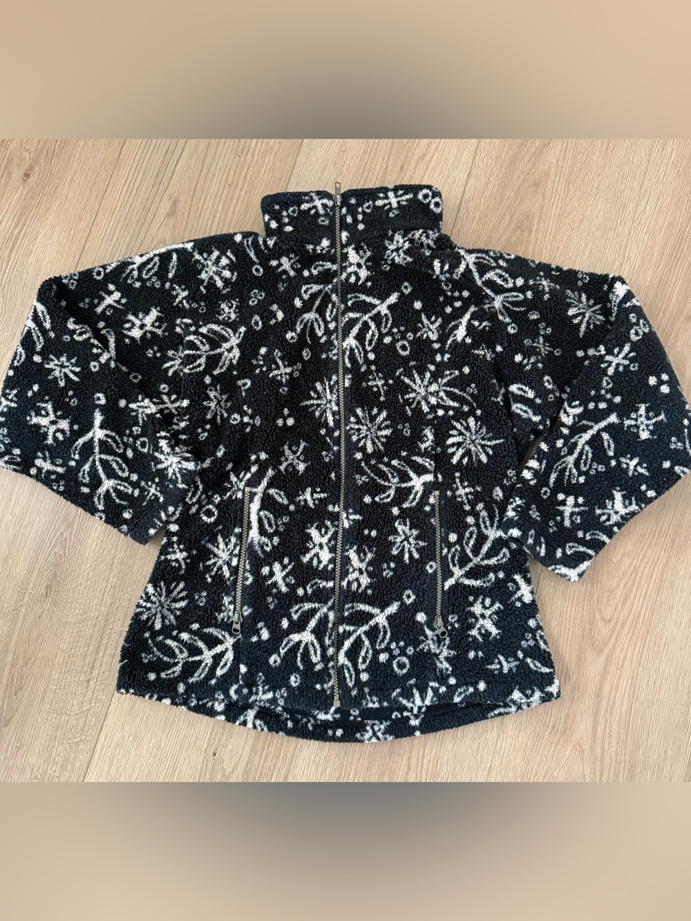 Vintage Columbia Fleece Jacket Women M Made in USA Snowflake Full Zip Sherpa
